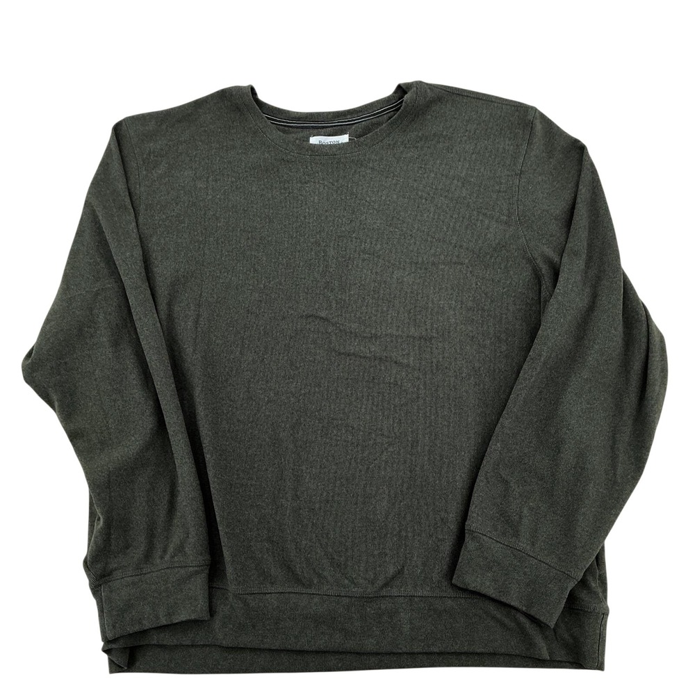 Boston Traders Sweatshirt Mens XXL Army Green Ribbed Stretch Pullover Gorpcore